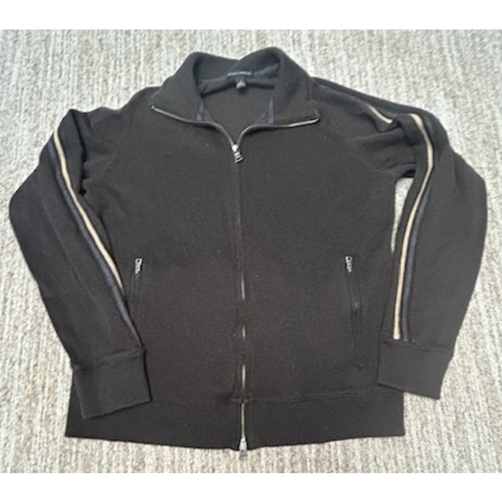 Banana Republic Brown Double Zipper Mens Cotton Cardigan Size M